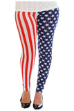 Usa Print Plus Size USA Flag Print Leggings For Women 20-22 - Dropwear