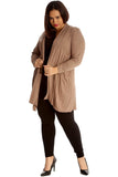 Black Plus Size Lace Back Open Pleated Cardigan For Women 24-26 - Dropwear
