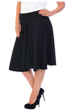 Silver Grey Flared Elastic Waist Skater Skirt For Women 20 - Dropwear