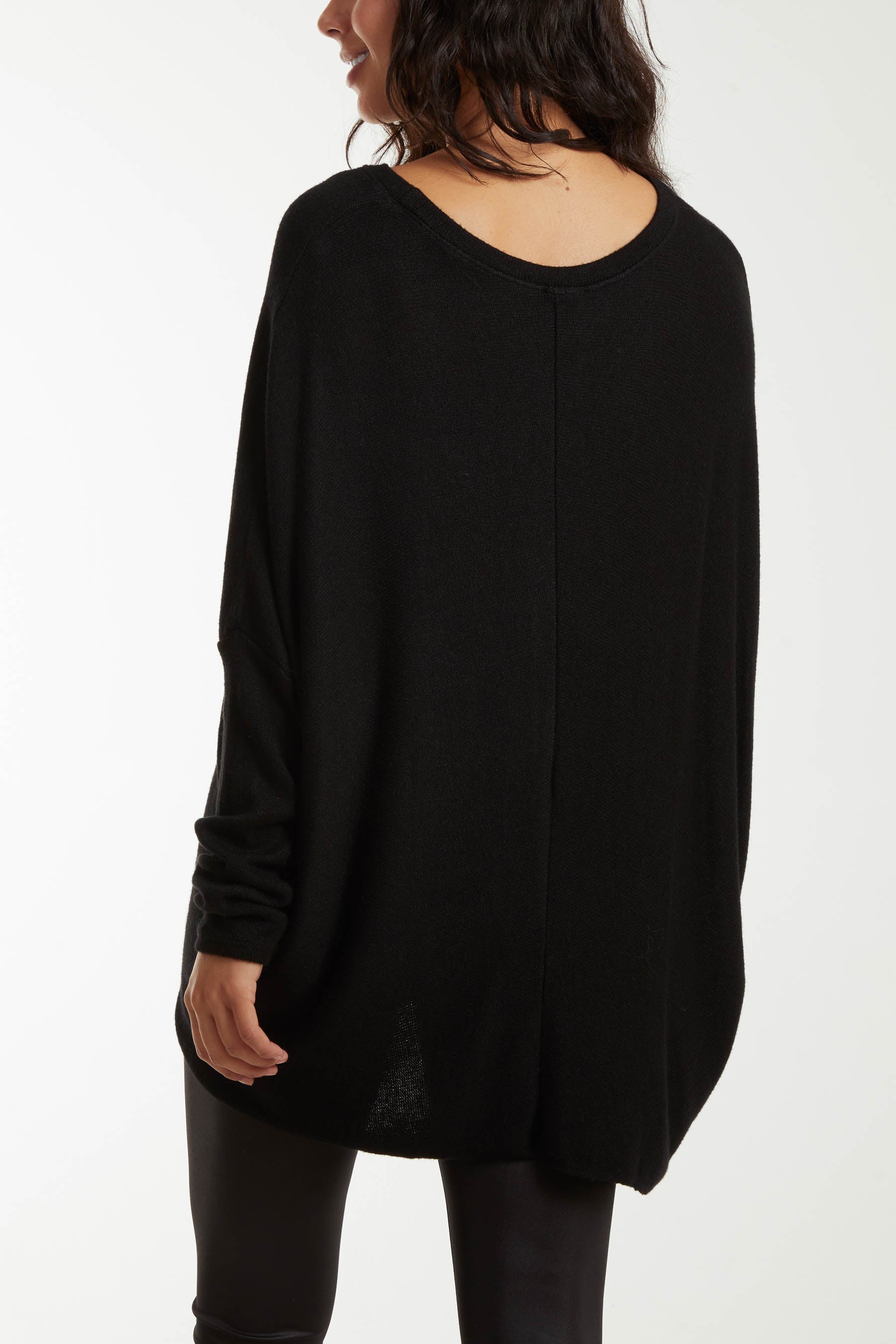 Asymmetric Hem Oversized Jumper For Women  - Dropwear