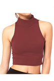 White Turtle Neck Sleeveless Crop Top For Women 8-10 - Dropwear
