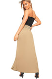Charcoal Pleated Fold Over High Waist Gypsy Long Maxi Skirt For Women 8-10 - Dropwear