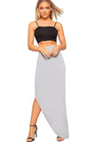 Navy Blue Side Split Slit Maxi Skirt For Women 8-10 - Dropwear