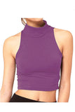 Stone Turtle Neck Sleeveless Crop Top For Women 12-14 - Dropwear