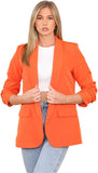 Ruched Sleeve Blazer For Women  - Dropwear