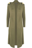 Wine Plus Size Long Sleeve Spike Maxi Cardigan For Women 24-26 - Dropwear