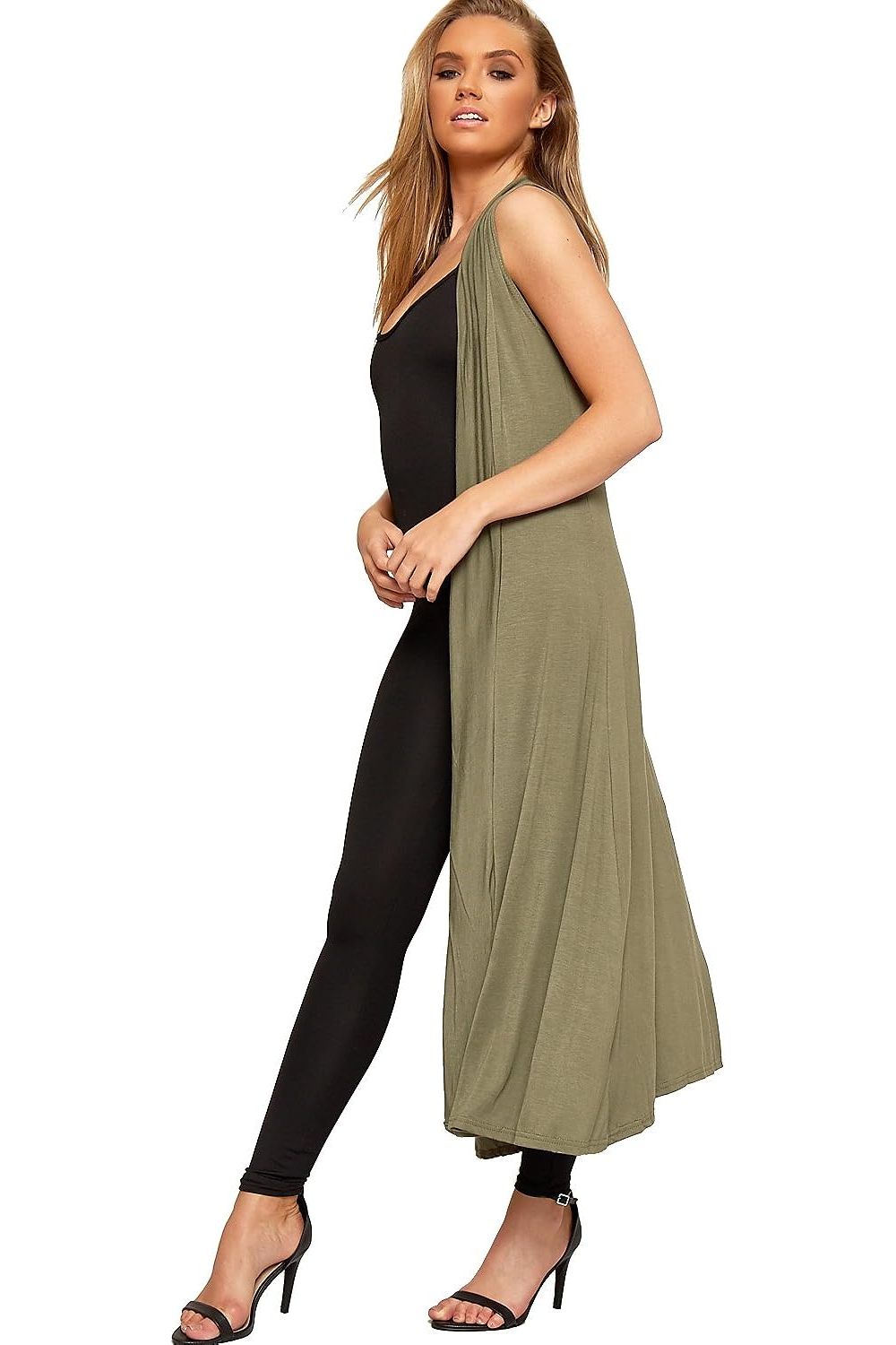White Sleeveless Maxi Cardigan For Women 8-10 - Dropwear