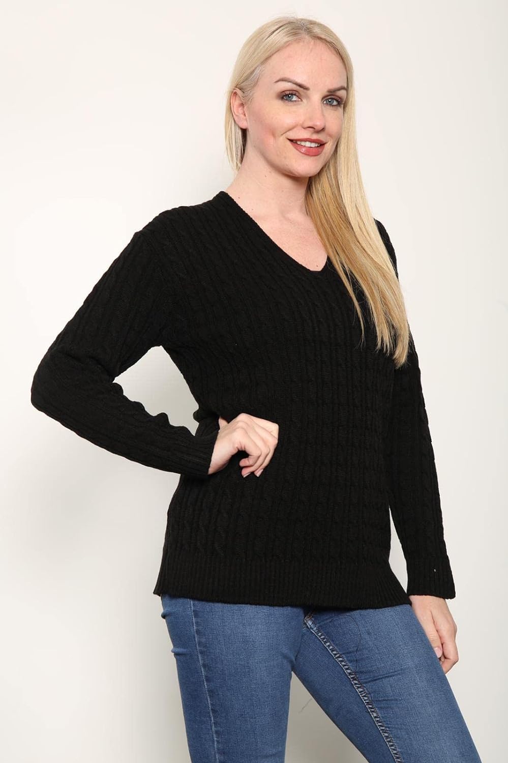 Red Plus Size Cable Knitted Sweater Top For Women 20-22 - Dropwear