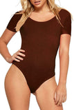 Cerise Plain Short Sleeve Bodysuits For Women 8-10 - Dropwear