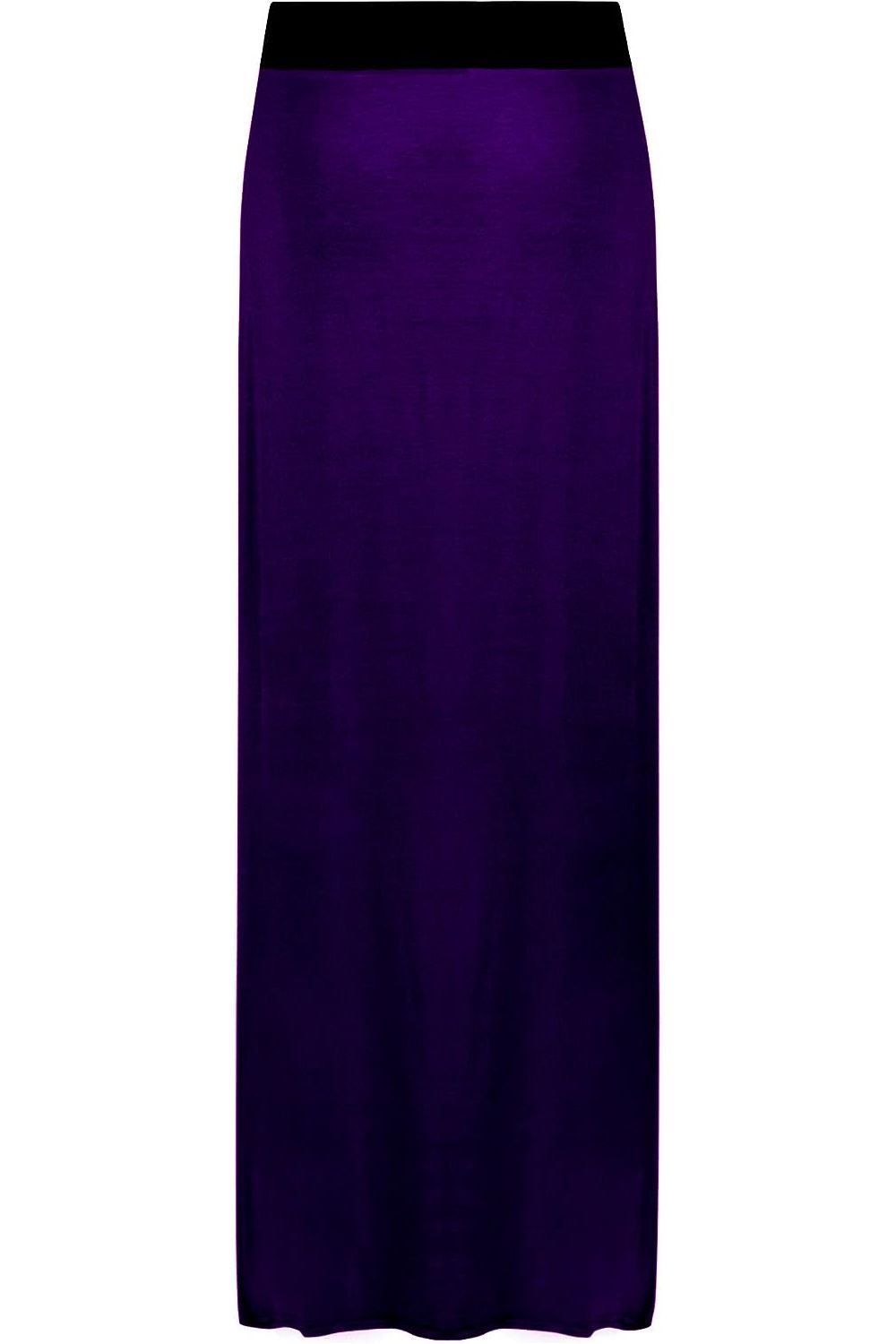 Dark Brown Plus Size Pencil Long Maxi Skirt Elasticated Waist For Women 24-26 - Dropwear