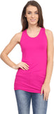 Fushcia Racer Back Bodycon Vest Top For Women 8-10 - Dropwear