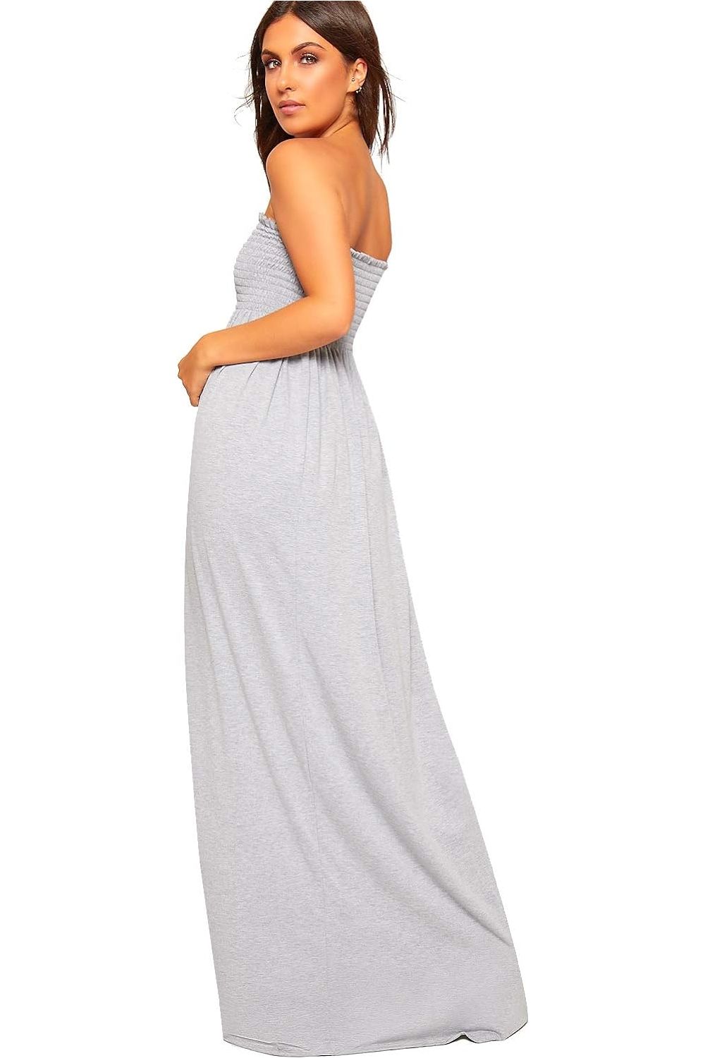 Red Strapless Sheering Maxi Dress For Women 8-10 - Dropwear