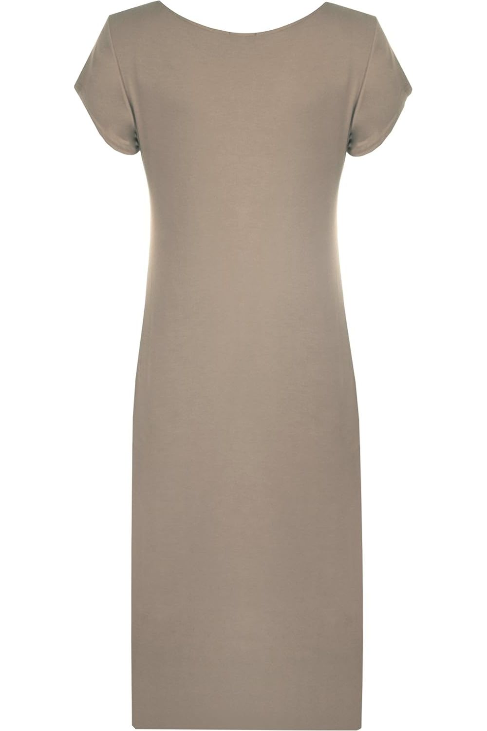 Plain Short Sleeve Jersey Midi Dress For Women  - Dropwear