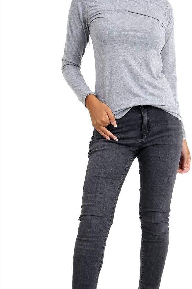 Red Turtle Neck Long Sleeve Top For Women 12-14 - Dropwear