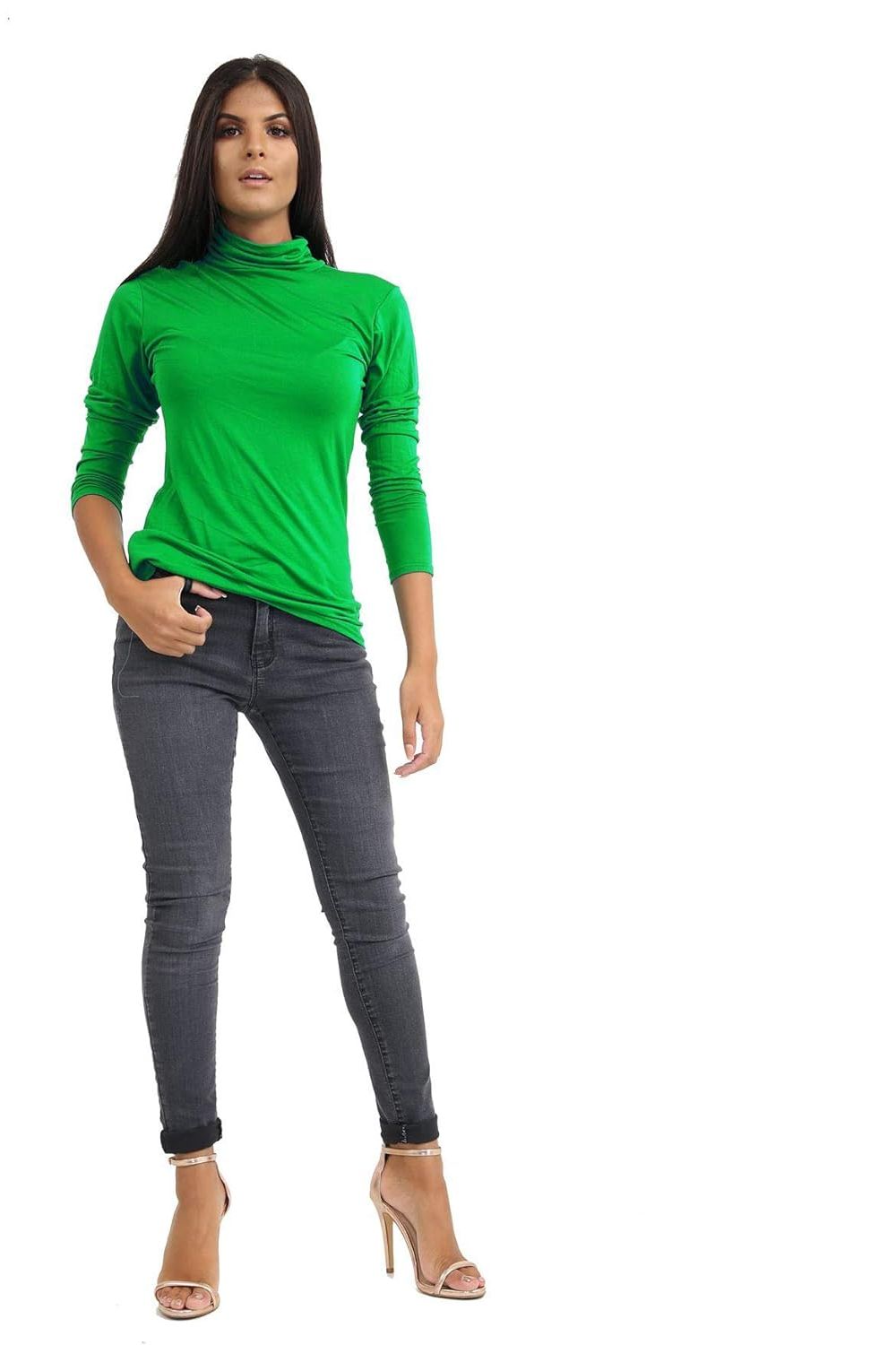 Jgreen Plus Size Turtle Neck Long Sleeve Top For Women 16-18 - Dropwear