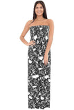 Skull Roses Skull Roses Print Strapless Sheering Maxi For Women 8-10 - Dropwear