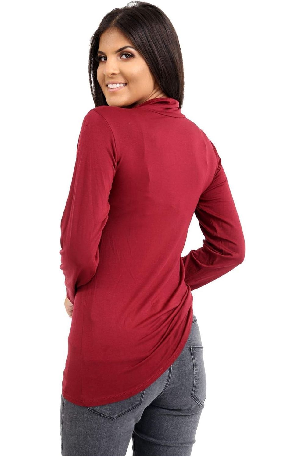 Plus Size Turtle Neck Long Sleeve Top For Women  - Dropwear