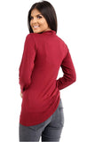 Plus Size Turtle Neck Long Sleeve Top For Women  - Dropwear