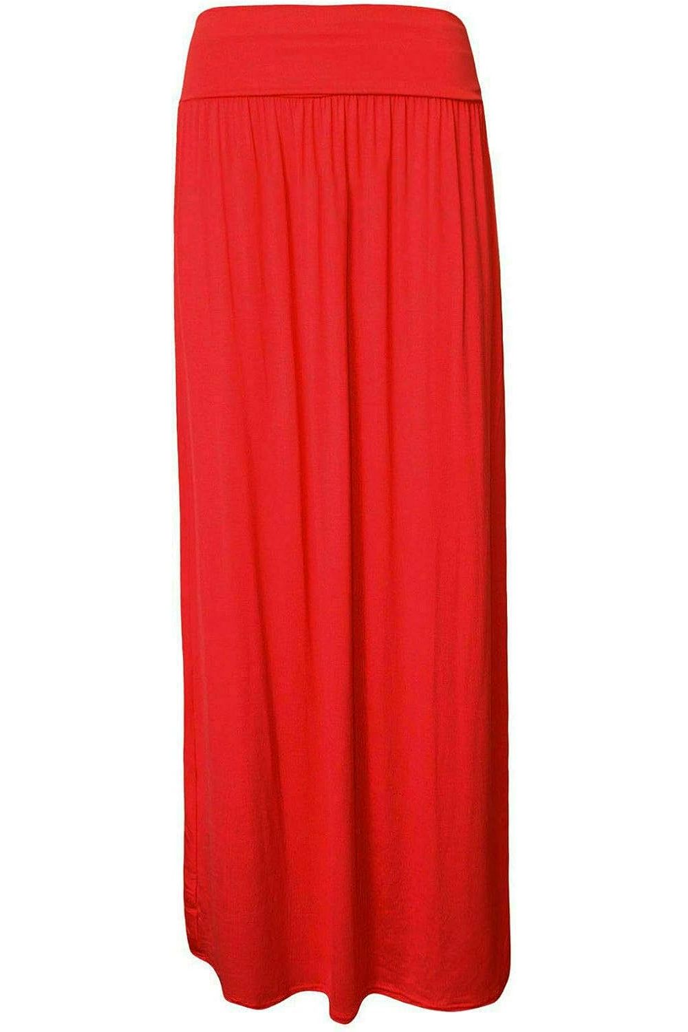 Purple Plus Size Pleated Fold Over High Waist Gypsy Long Maxi Skirt For Women 16-18 - Dropwear