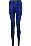 White Tartan Check Print Long Leggings For Women 12-14 - Dropwear