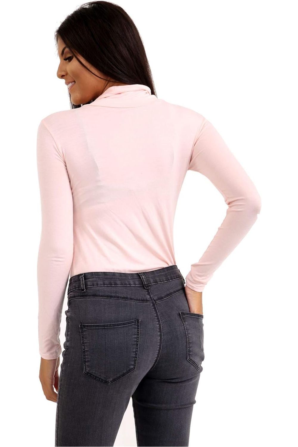 Purple Plus Size Turtle Neck Long Sleeve Top For Women 16-18 - Dropwear