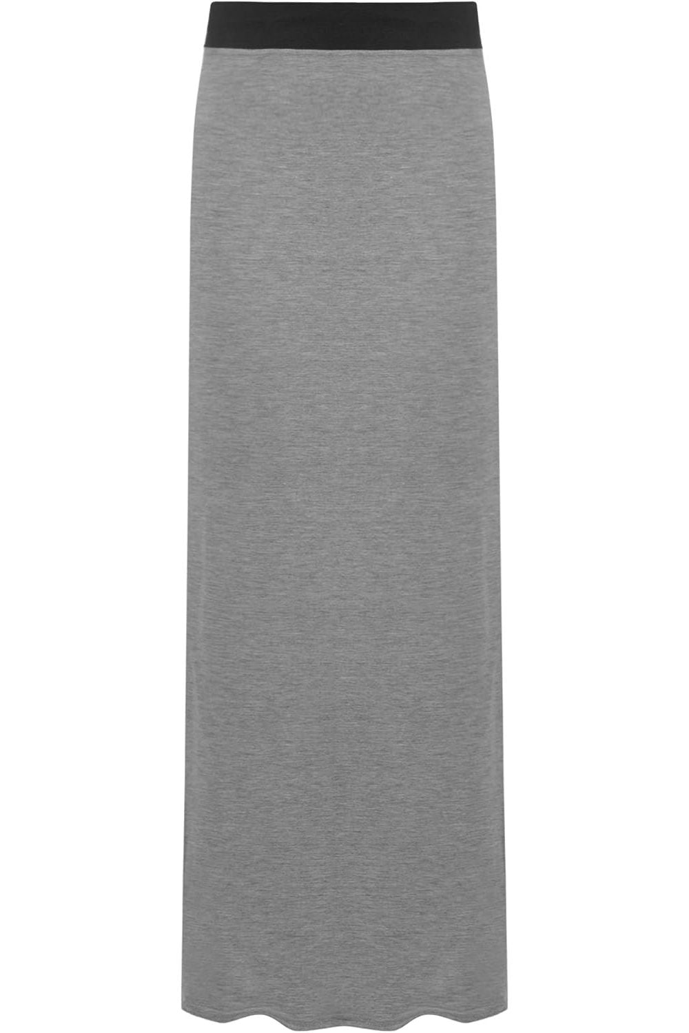 Brown Plus Size Pencil Long Maxi Skirt Elasticated Waist For Women 24-26 - Dropwear