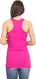 Fushcia Racer Back Bodycon Vest Top For Women 12-14 - Dropwear