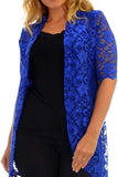 Black Floral Lace Open Medium Cardigan For Women 18 - Dropwear