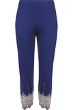 White Plus Size Scallop Edge Sequin Leggings For Women 20-22 - Dropwear