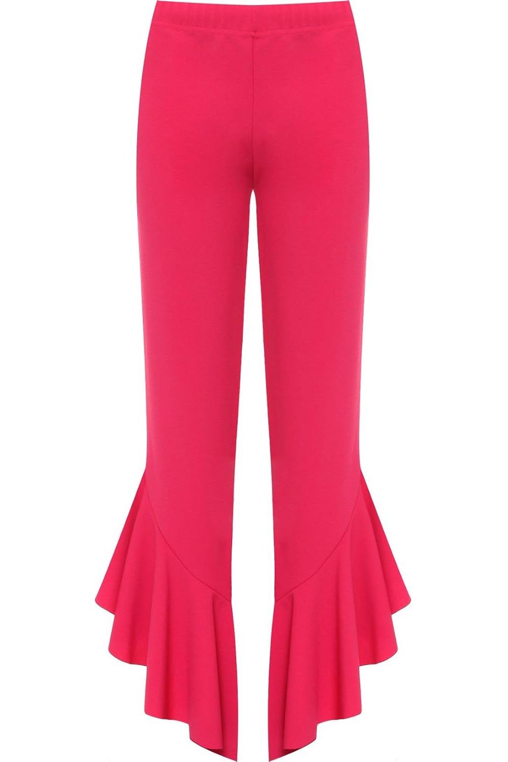 Frill Asymmetric Hem Plain Trousers For Women  - Dropwear