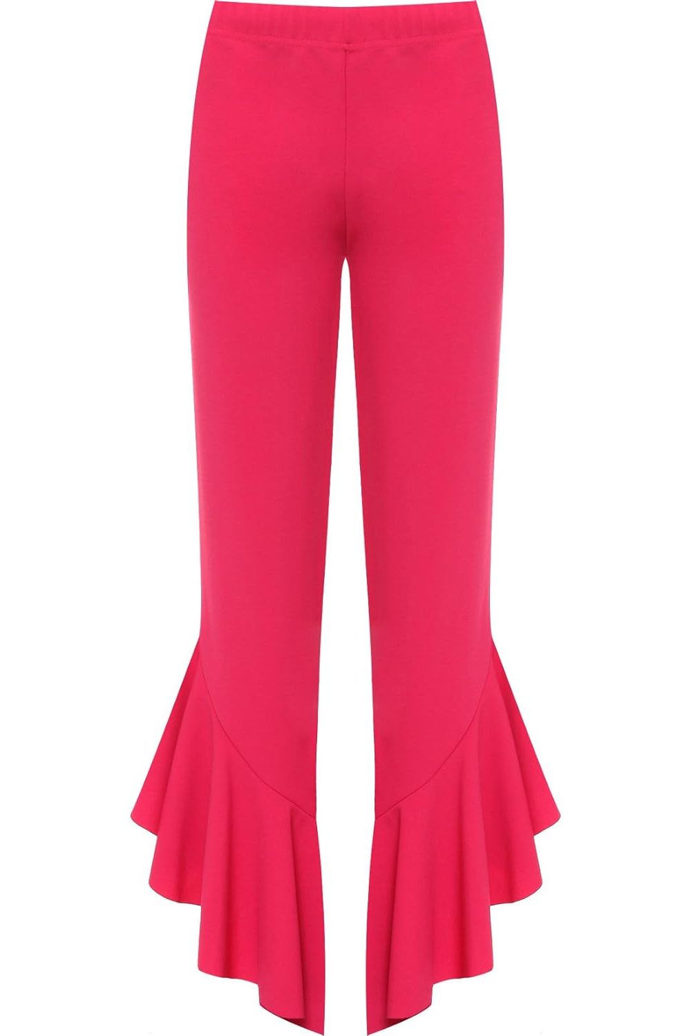 Plus Size Frill Asymmetric Hem Plain Trousers For Women  - Dropwear