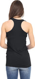 Black Racer Back Bodycon Vest Top For Women 8-10 - Dropwear