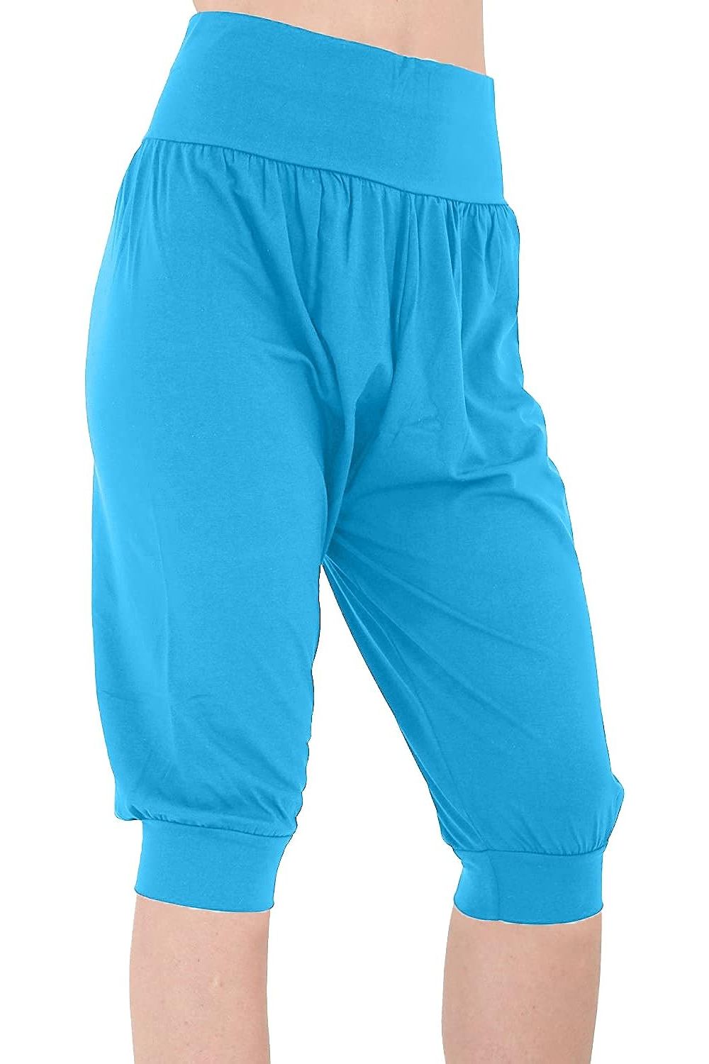 Cream Plus Size Cropped Harem Trousers For Women 16-18 - Dropwear
