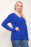 Cream Plus Size Cable Knitted Sweater Top For Women 20-22 - Dropwear