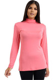 Coral Plus Size Turtle Neck Long Sleeve Top For Women 20-22 - Dropwear