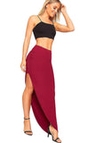 Side Split Slit Maxi Skirt For Women  - Dropwear