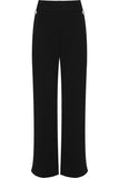 Wine Plus Button Embellished Pocket Palazzo Trousers For Women 16 - Dropwear