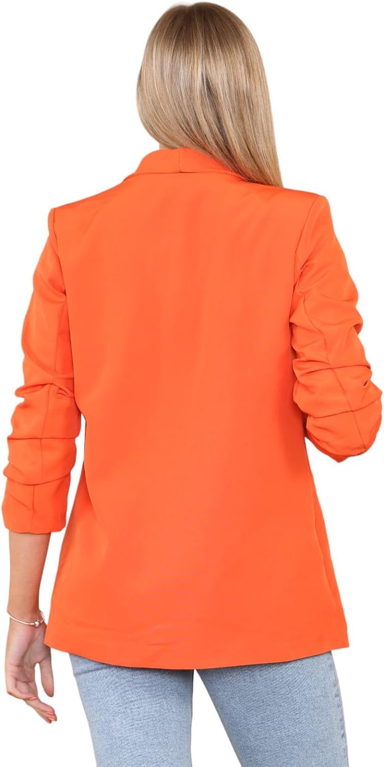 Ruched Sleeve Blazer For Women  - Dropwear