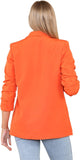 Ruched Sleeve Blazer For Women  - Dropwear