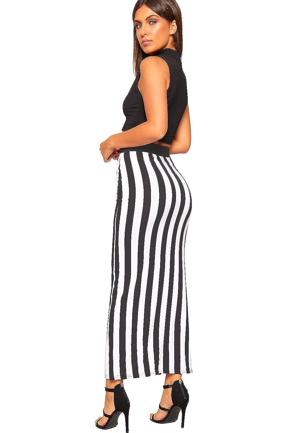 Pink Aztec Plus Size High Waist Stretch Long Maxi Skirt For Women 24-26 - Dropwear