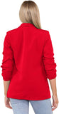 Ruched Sleeve Blazer For Women  - Dropwear