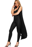 Black Sleeveless Maxi Cardigan For Women 12-14 - Dropwear