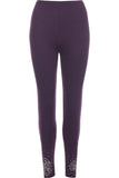 Black Plus Size Foil Printed Leggings For Women 24-26 - Dropwear