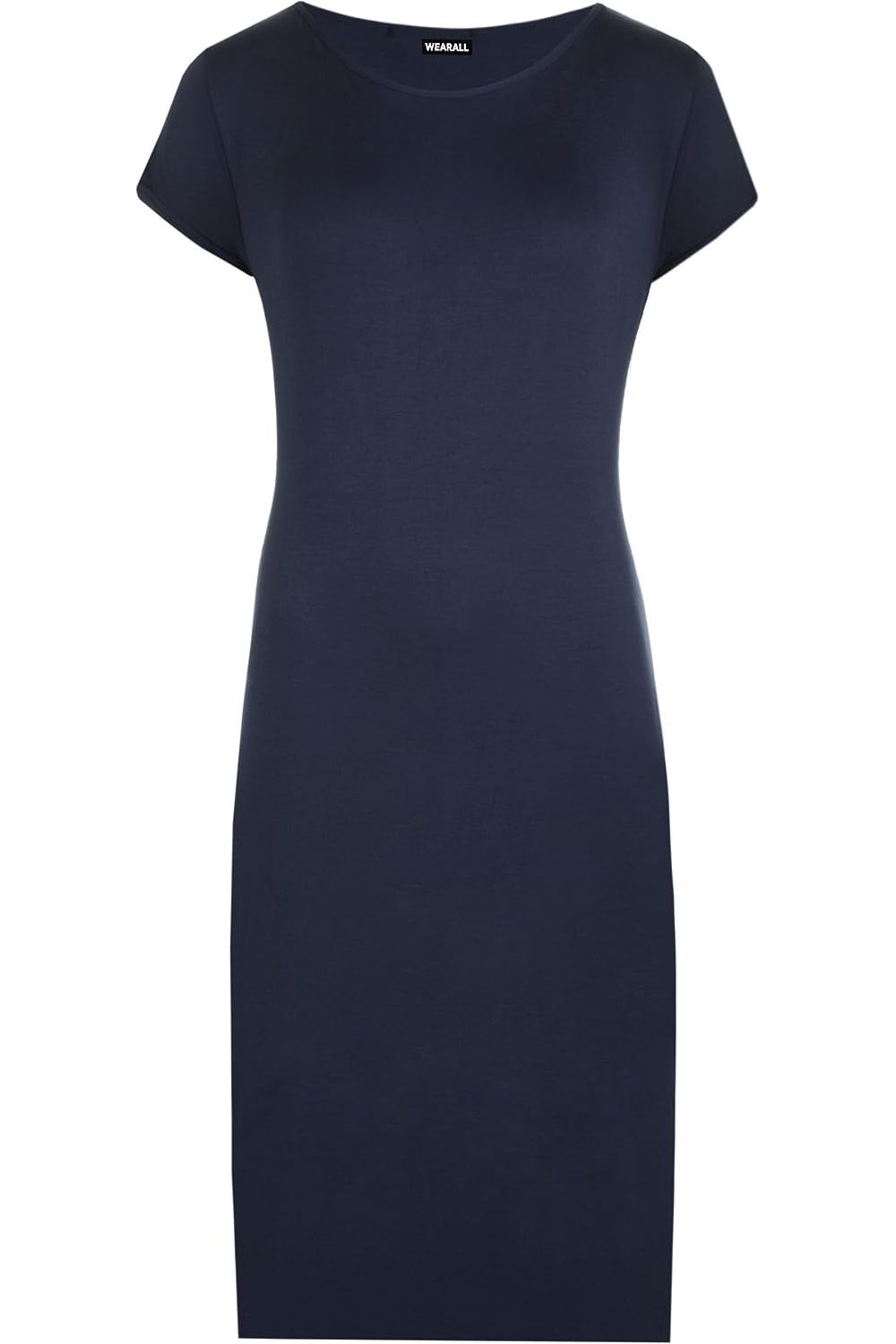 Mocha Plain Short Sleeve Jersey Midi Dress For Women 8-10 - Dropwear