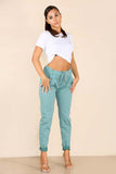 Plus Size Italian Glitter Drawstring Waistband Magic Pants For Women  - Dropwear