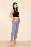 Plus Size Italian Glitter Drawstring Waistband Magic Pants For Women  - Dropwear