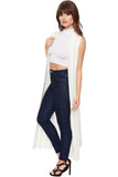 Grey Sleeveless Maxi Cardigan For Women 12-14 - Dropwear