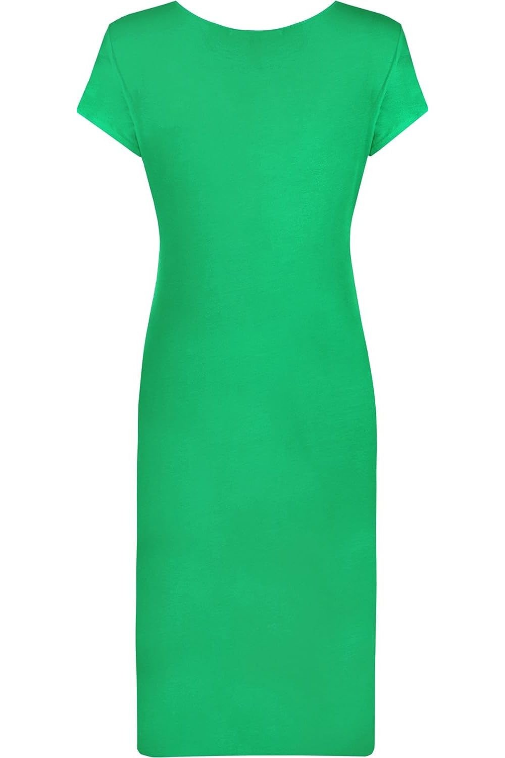 Navy Blue Plain Short Sleeve Jersey Midi Dress For Women 12-14 - Dropwear