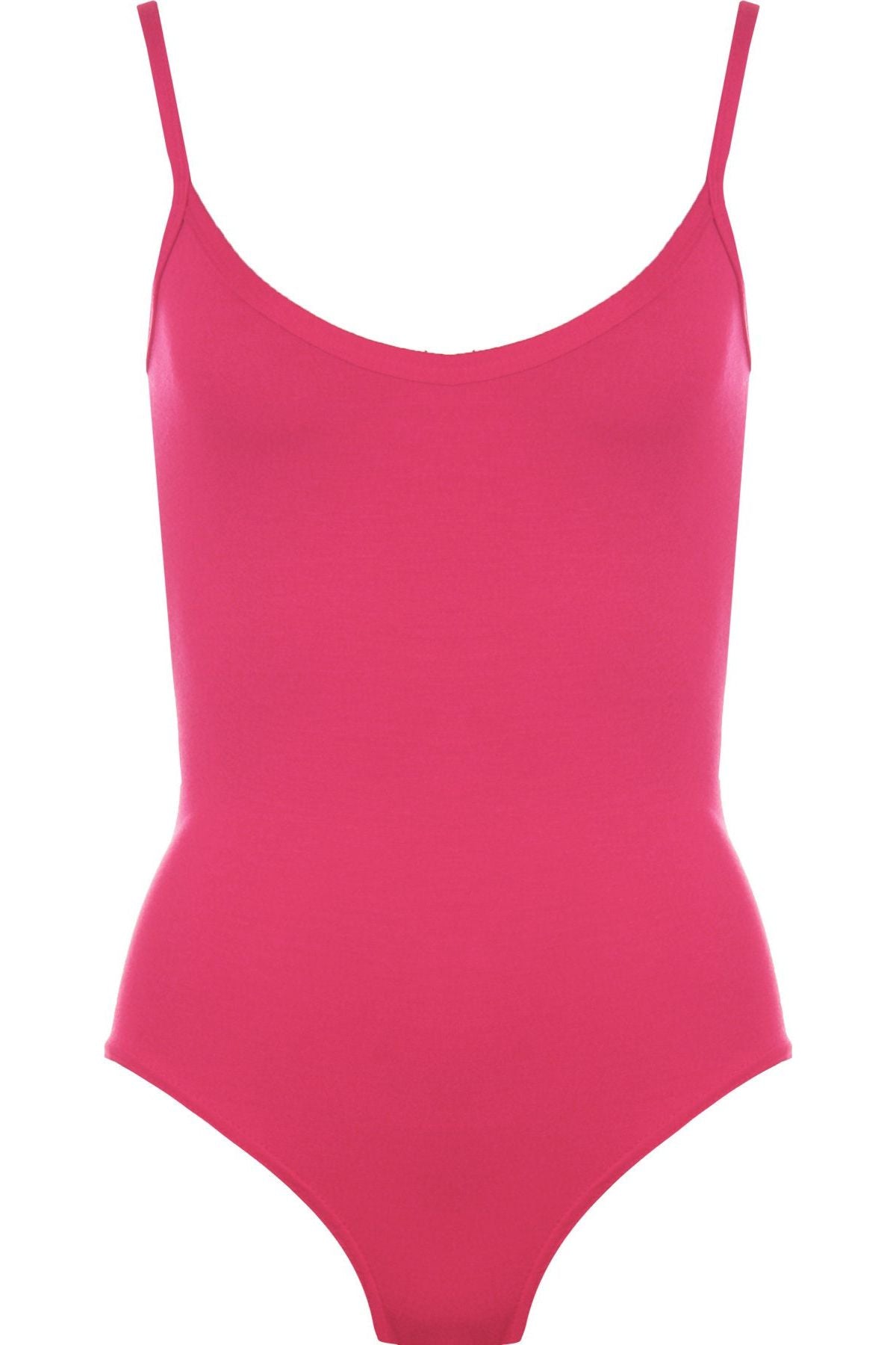 Cerise BASICS Solid Scoop Neck Bodysuit For Women 12-14 - Dropwear