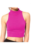 Red Turtle Neck Sleeveless Crop Top For Women 12-14 - Dropwear